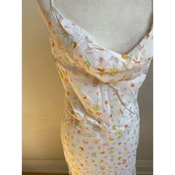 ELODIE Women Cowl Dress BNWOT New White Print - Picture 3 of 7